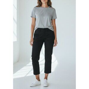Adidas Womens Black Stretch Capri Pants Size 4 With Zip Pockets Lightweight Athl